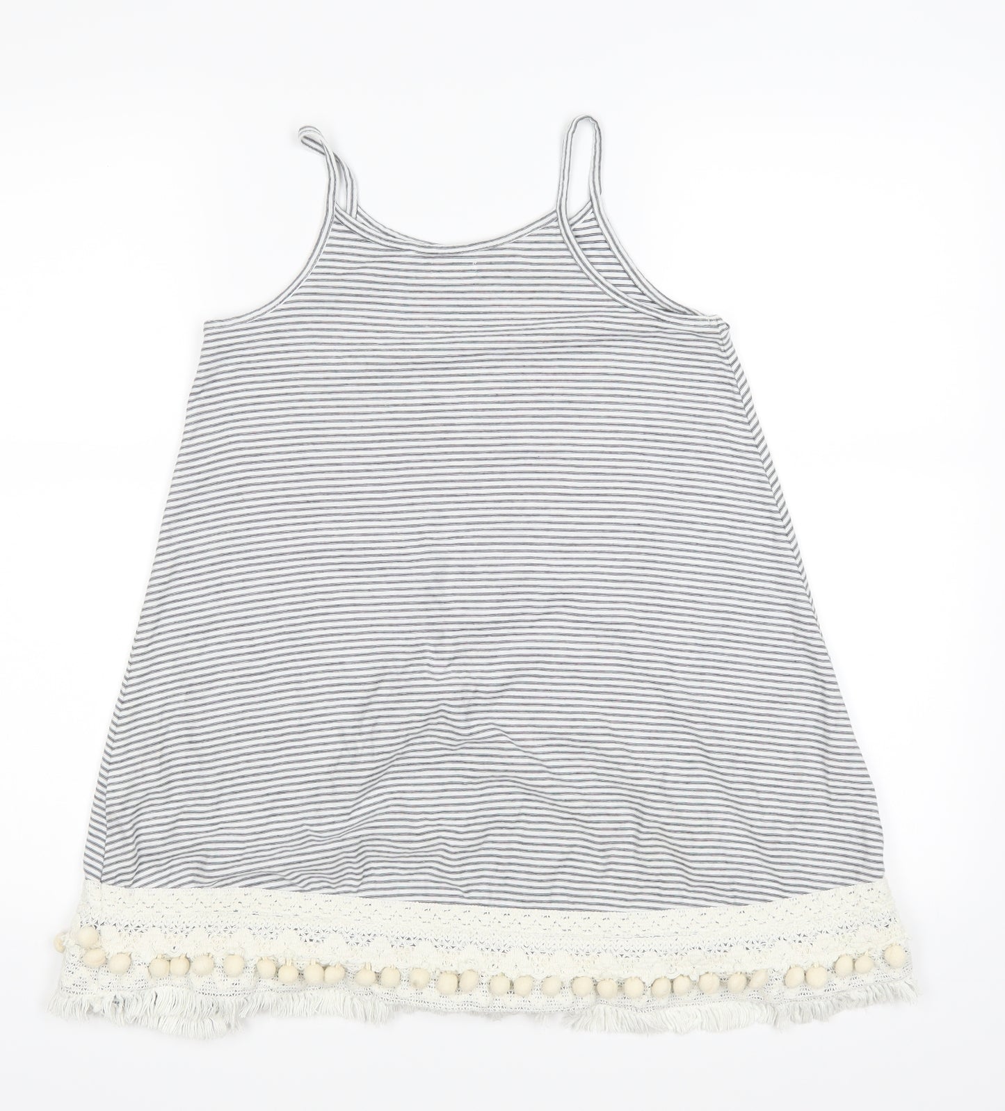 NEXT Girls White Striped  A-Line  Size 7 Years