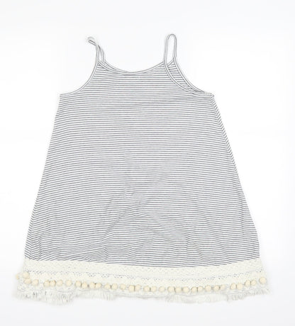 NEXT Girls White Striped  A-Line  Size 7 Years