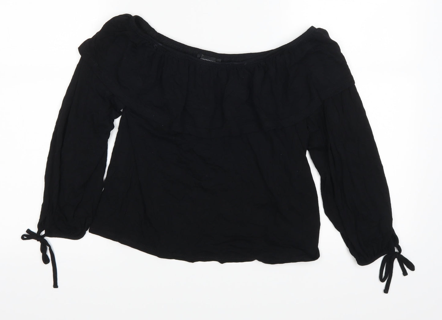 Womens UK Size 8 Atmosphere Black Basic Blouse
