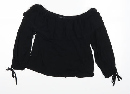 Womens UK Size 8 Atmosphere Black Basic Blouse