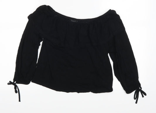 Womens UK Size 8 Atmosphere Black Basic Blouse