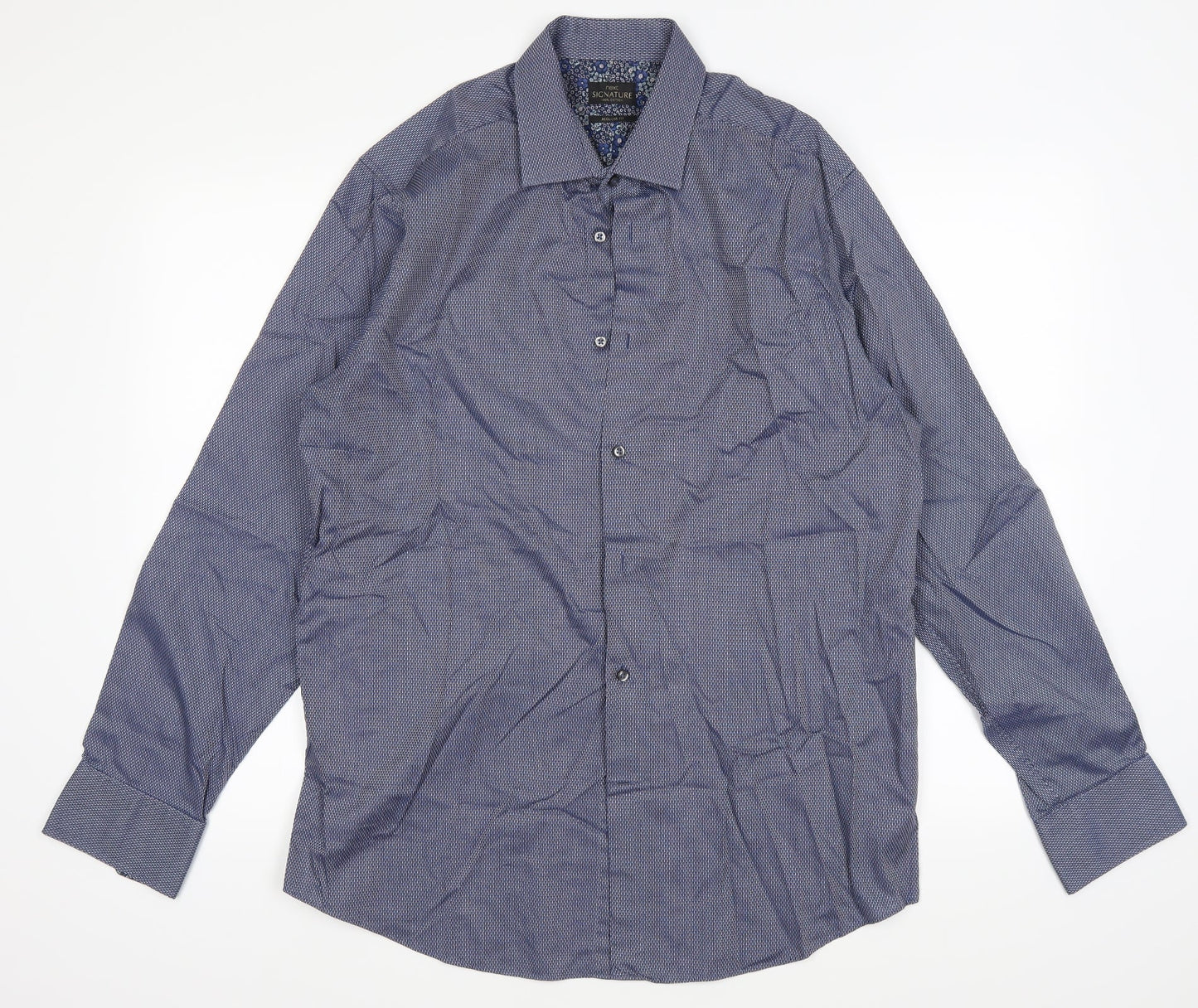 Mens UK Size 42 NEXT Blue  Button-Up Long Sleeve Casual Shirt