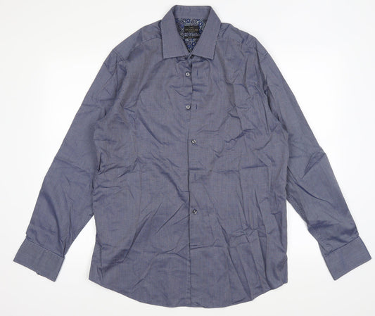 Mens UK Size 42 NEXT Blue  Button-Up Long Sleeve Casual Shirt
