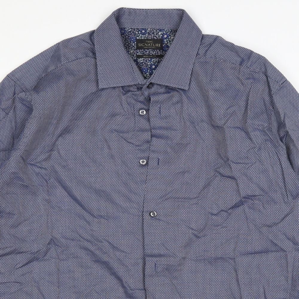 Mens UK Size 42 NEXT Blue  Button-Up Long Sleeve Casual Shirt