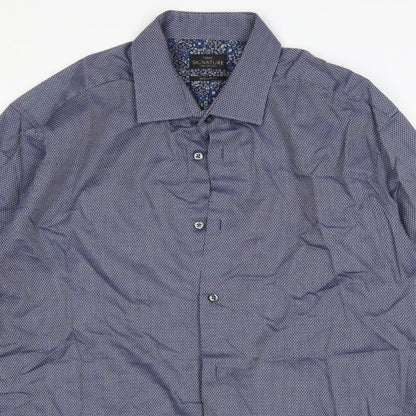 Mens UK Size 42 NEXT Blue  Button-Up Long Sleeve Casual Shirt