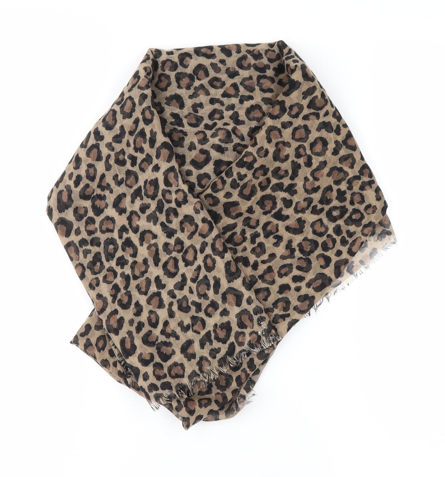 no brand Womens Beige Animal Print Microfibre  Scarf