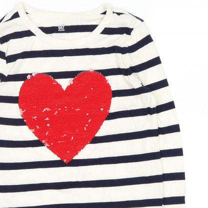 Gap Girls Blue Striped  Basic Casual Size L  - heart