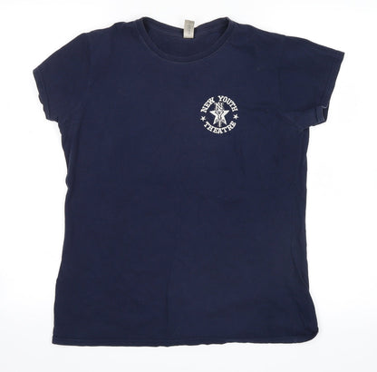 ring spun Womens Blue   Basic T-Shirt Size L  - new youth theatre
