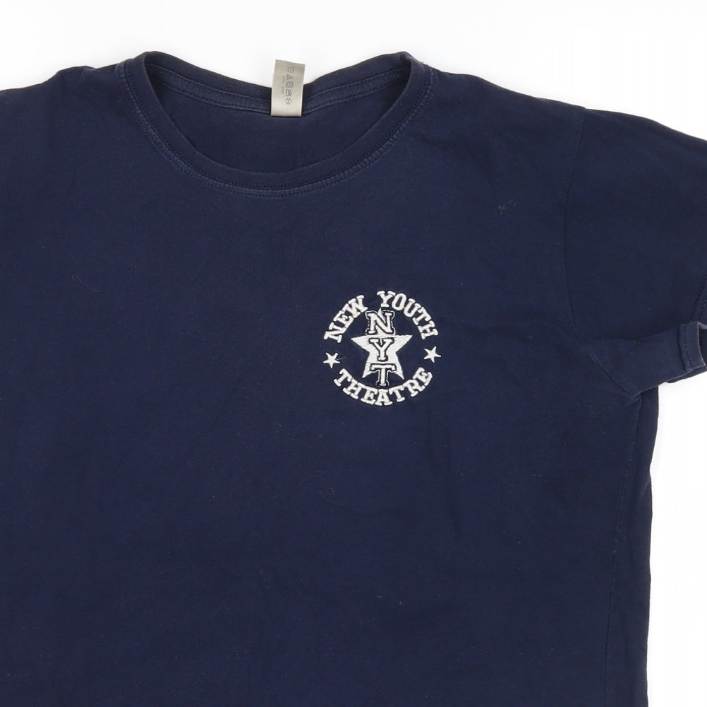 ring spun Womens Blue   Basic T-Shirt Size L  - new youth theatre