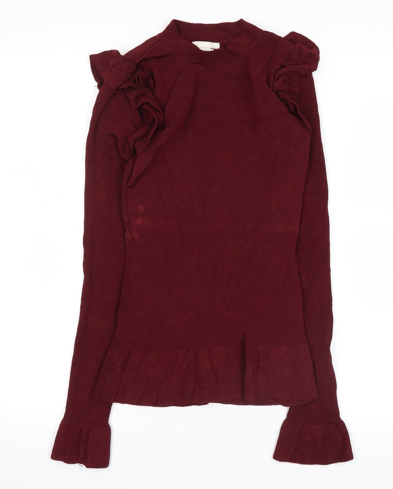 Womens UK Size XS H&M Red Basic Blouse