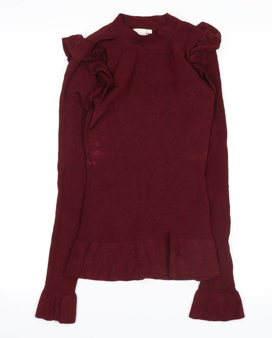 Womens UK Size XS H&M Red Basic Blouse