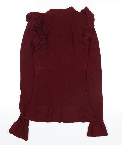 Womens UK Size XS H&M Red Basic Blouse