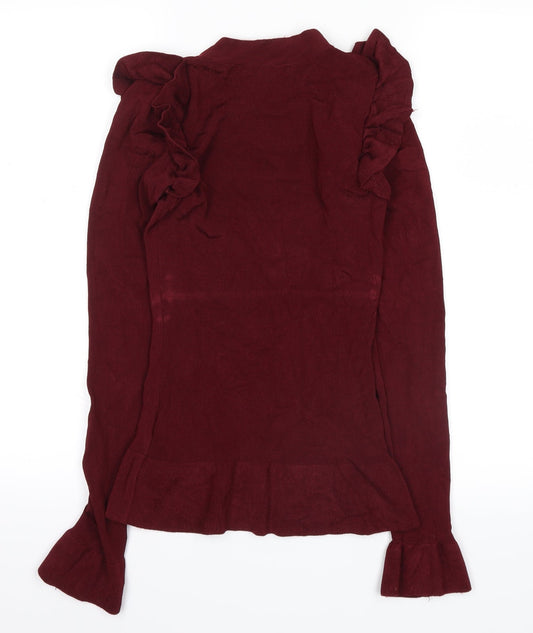 Womens UK Size XS H&M Red Basic Blouse