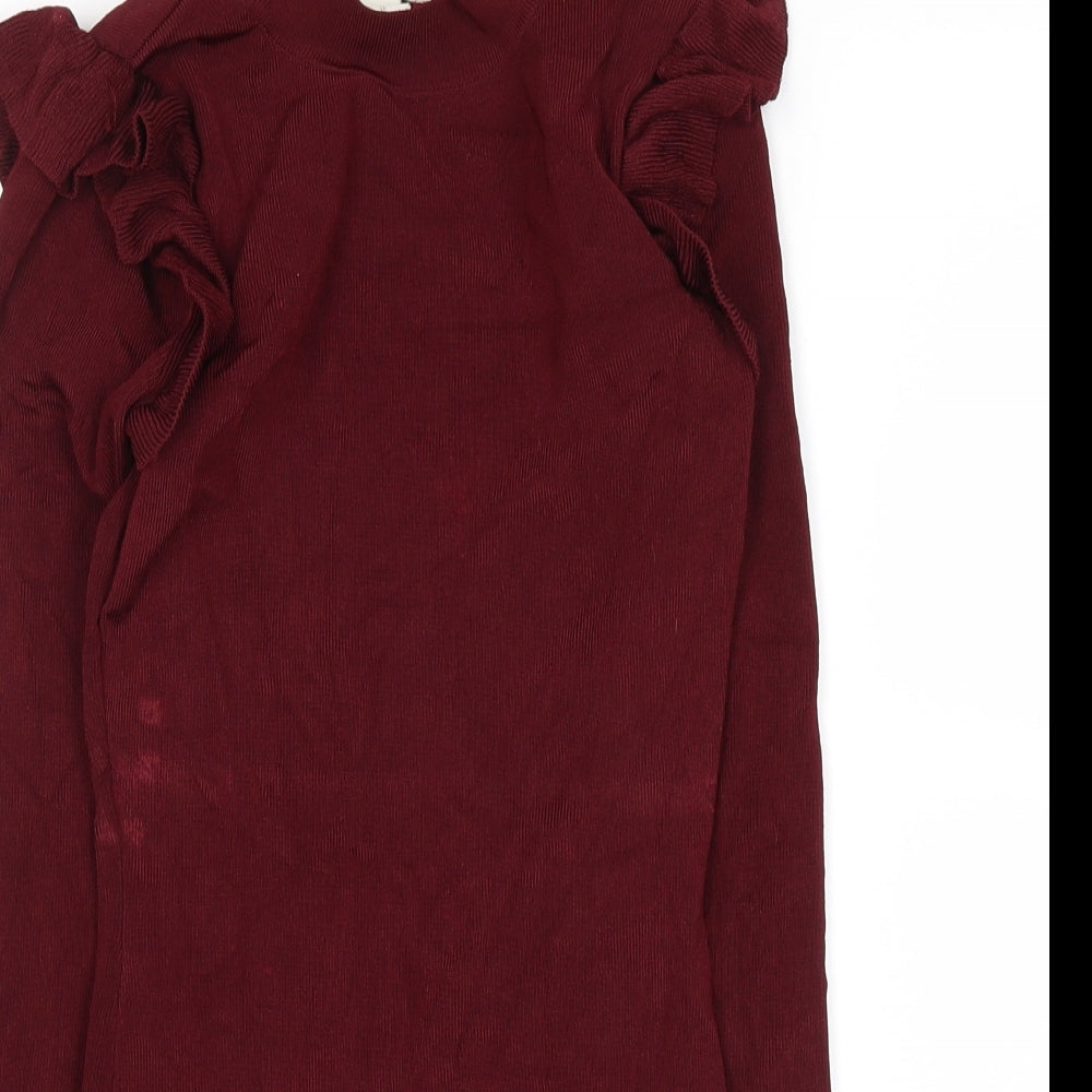 Womens UK Size XS H&M Red Basic Blouse