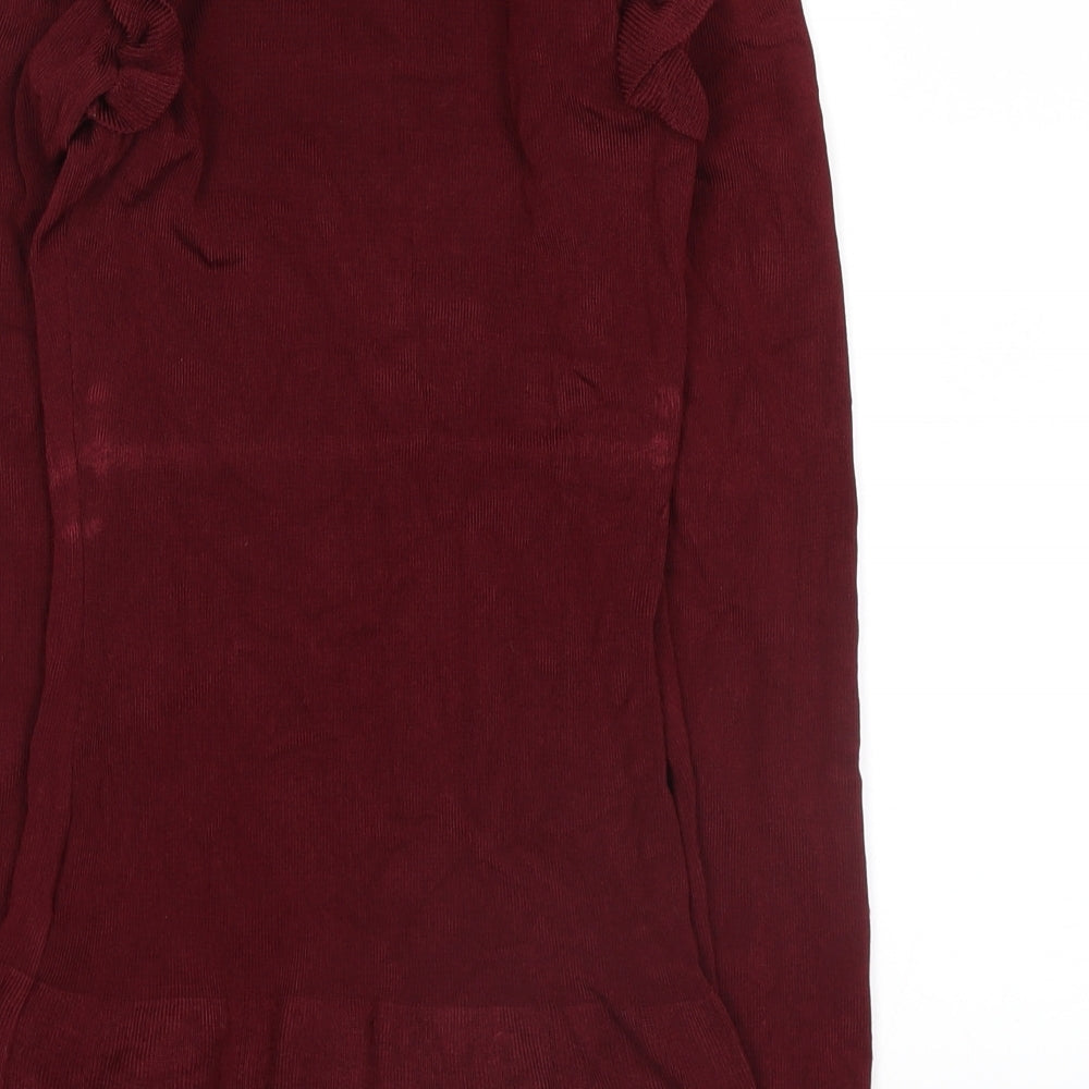 Womens UK Size XS H&M Red Basic Blouse
