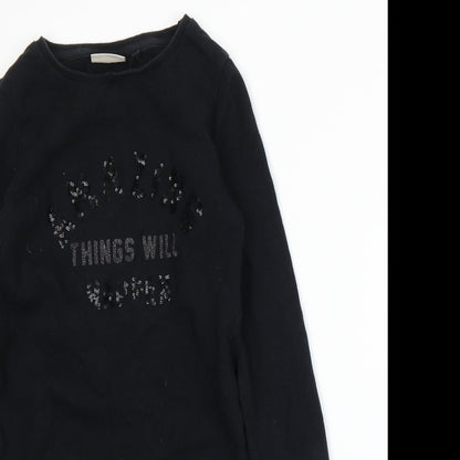 Next Girls Black   Basic T-Shirt Size 6 Years
