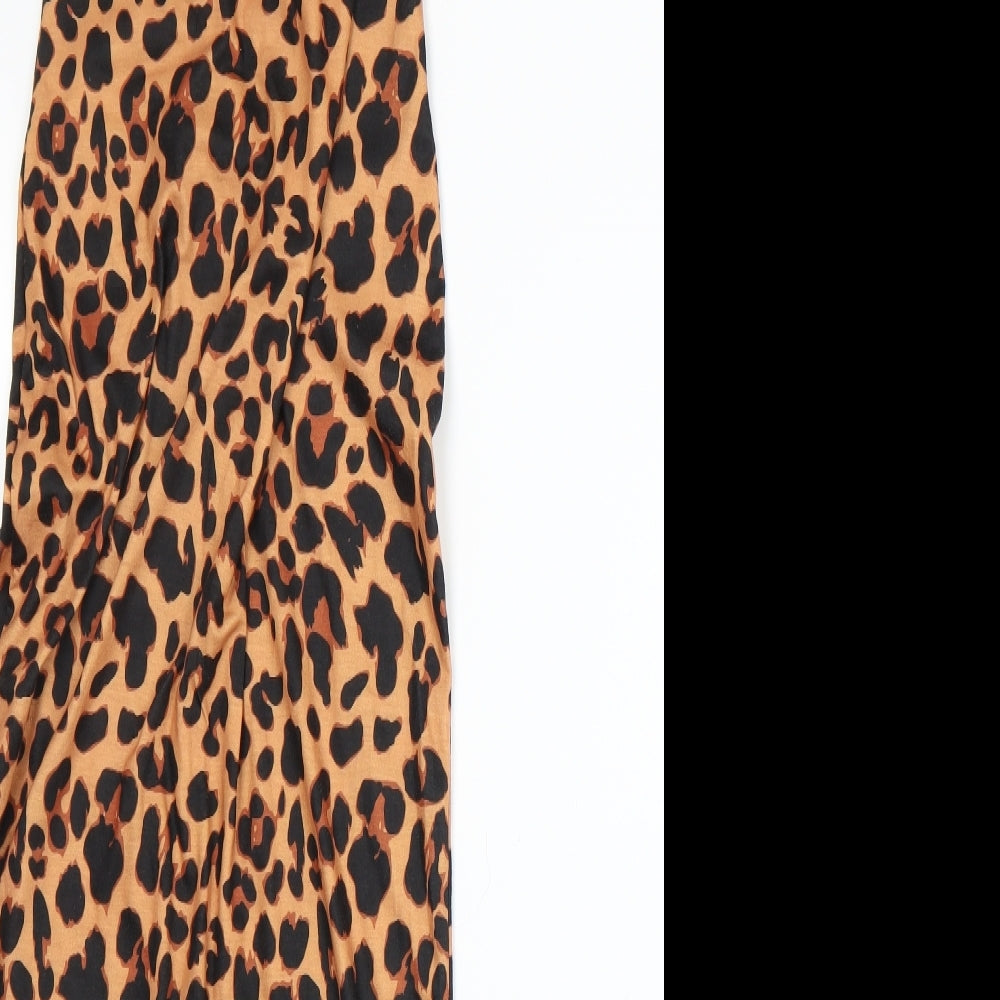 In the Style Womens Orange Animal Print  Straight & Pencil Set Size 8