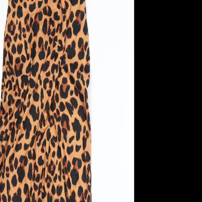 In the Style Womens Orange Animal Print  Straight & Pencil Set Size 8