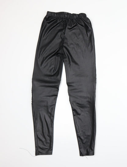 Womens UK Size 4 Preworn   Black Leggings