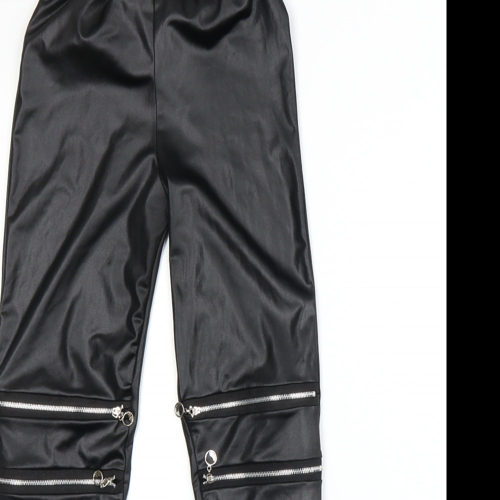 Womens UK Size 4 Preworn   Black Leggings