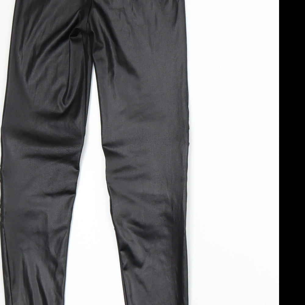 Womens UK Size 4 Preworn   Black Leggings