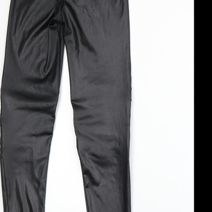 Womens UK Size 4 Preworn   Black Leggings