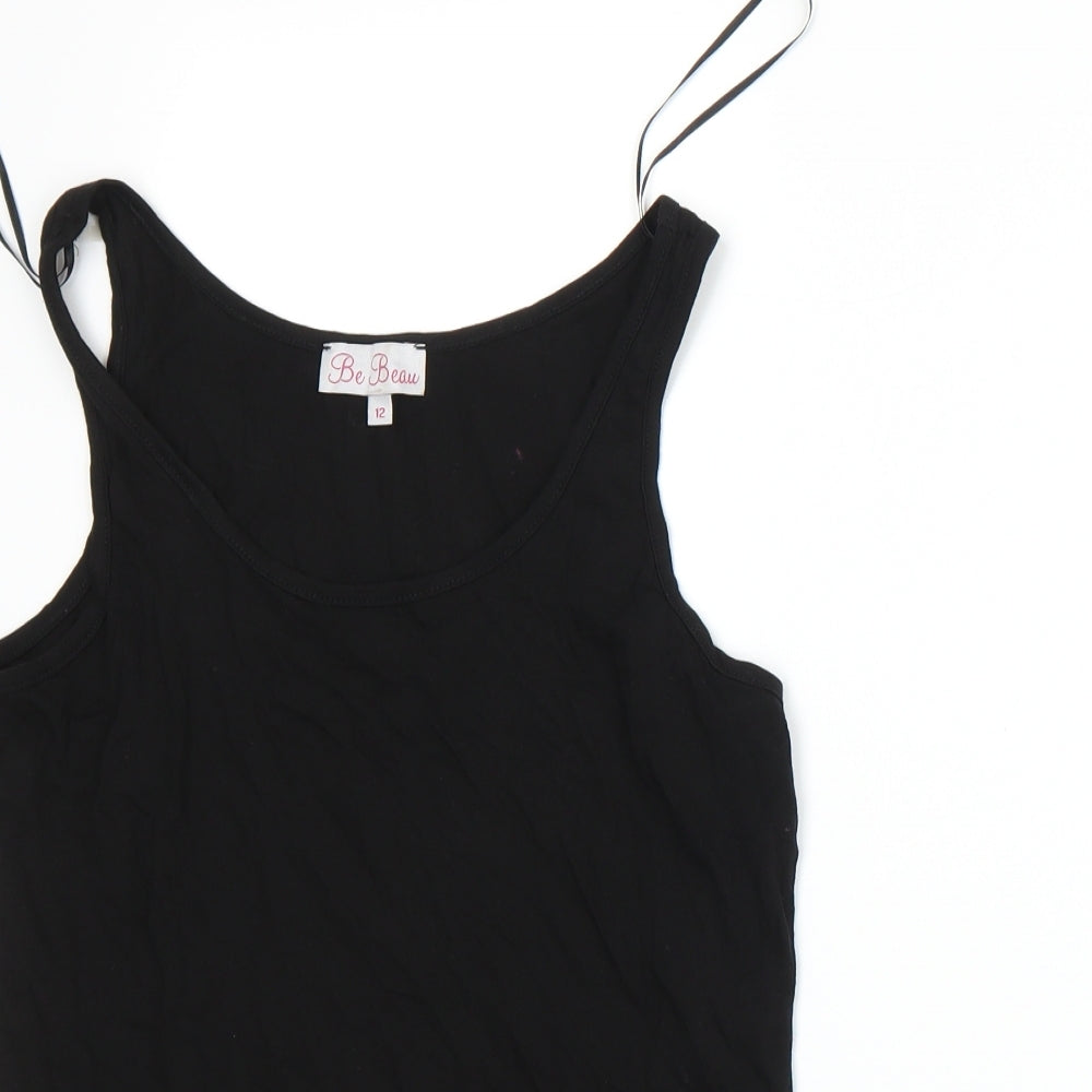 Womens UK Size 12 Be Beau Black Basic Tank