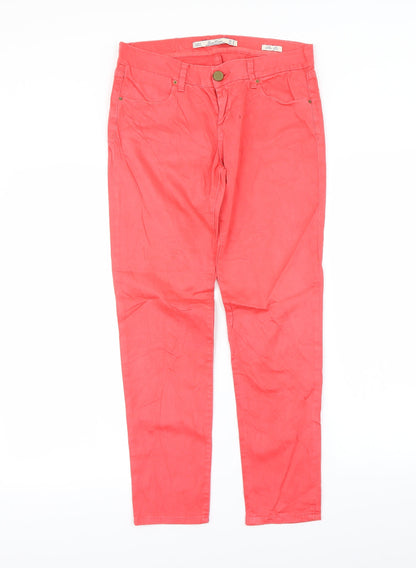 Womens UK Size 8 Preworn Regular Fit Skinny Pink Jeans
