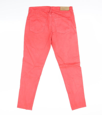 Womens UK Size 8 Preworn Regular Fit Skinny Pink Jeans