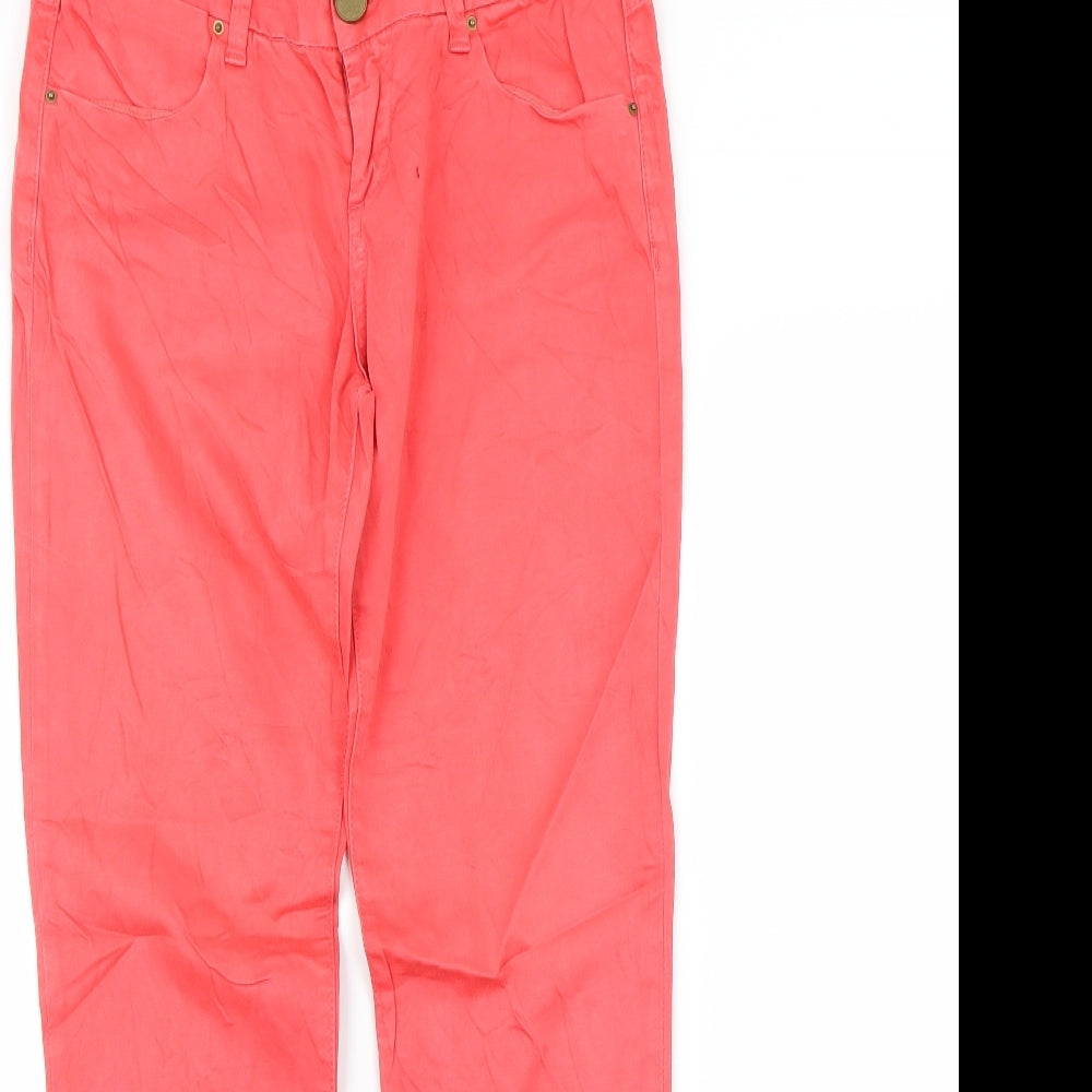 Womens UK Size 8 Preworn Regular Fit Skinny Pink Jeans