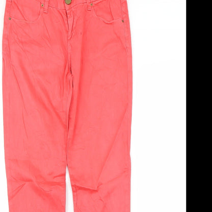 Womens UK Size 8 Preworn Regular Fit Skinny Pink Jeans