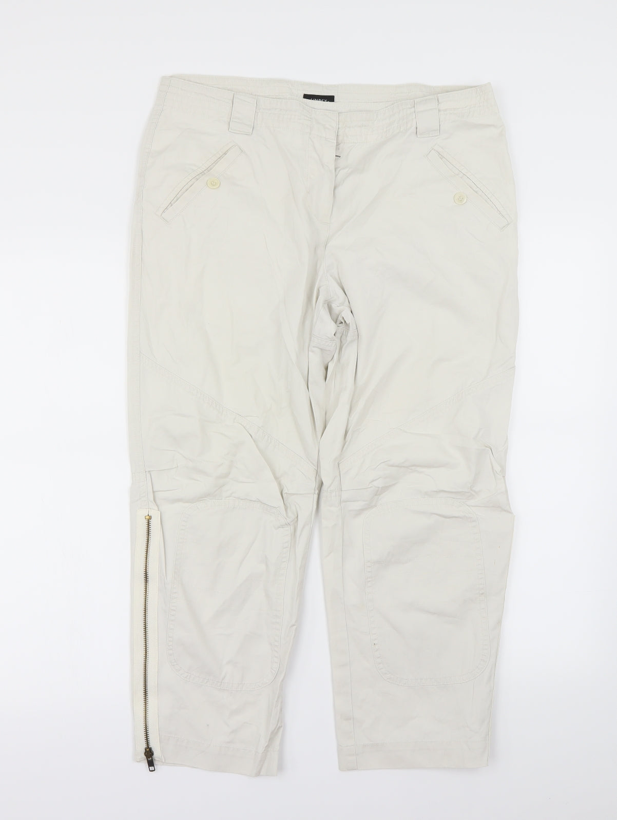 Womens UK Size 14 Lindex Regular Fit  Ivory Trousers