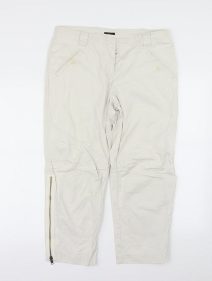 Womens UK Size 14 Lindex Regular Fit  Ivory Trousers