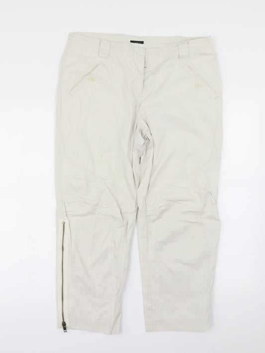 Womens UK Size 14 Lindex Regular Fit  Ivory Trousers
