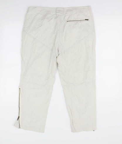 Womens UK Size 14 Lindex Regular Fit  Ivory Trousers