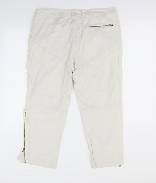 Womens UK Size 14 Lindex Regular Fit  Ivory Trousers