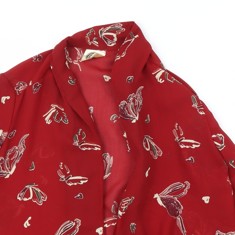 Womens UK Size 14 Cleo Red Basic Blouse