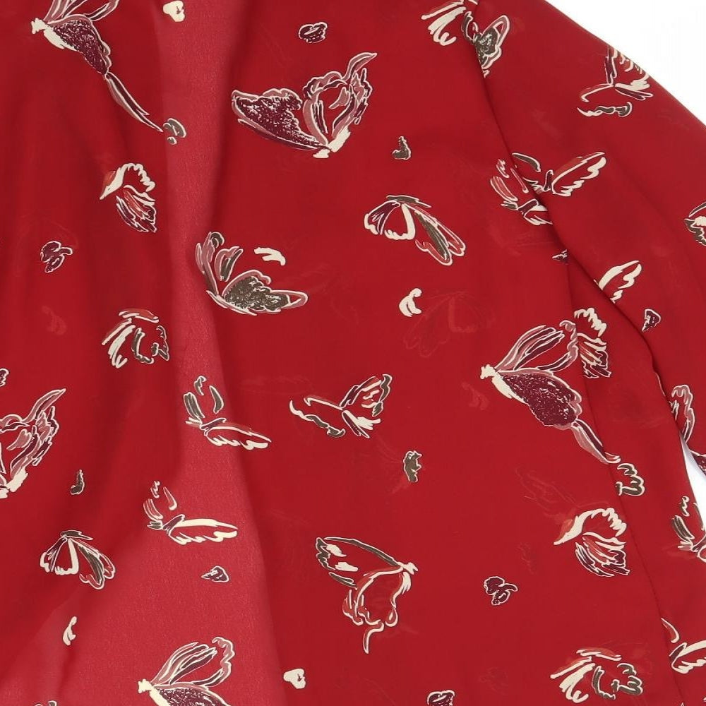 Womens UK Size 14 Cleo Red Basic Blouse