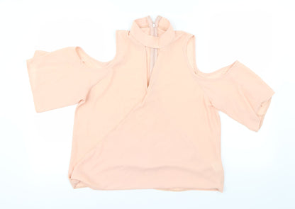 Womens UK Size 10 Preworn Pink Basic Blouse