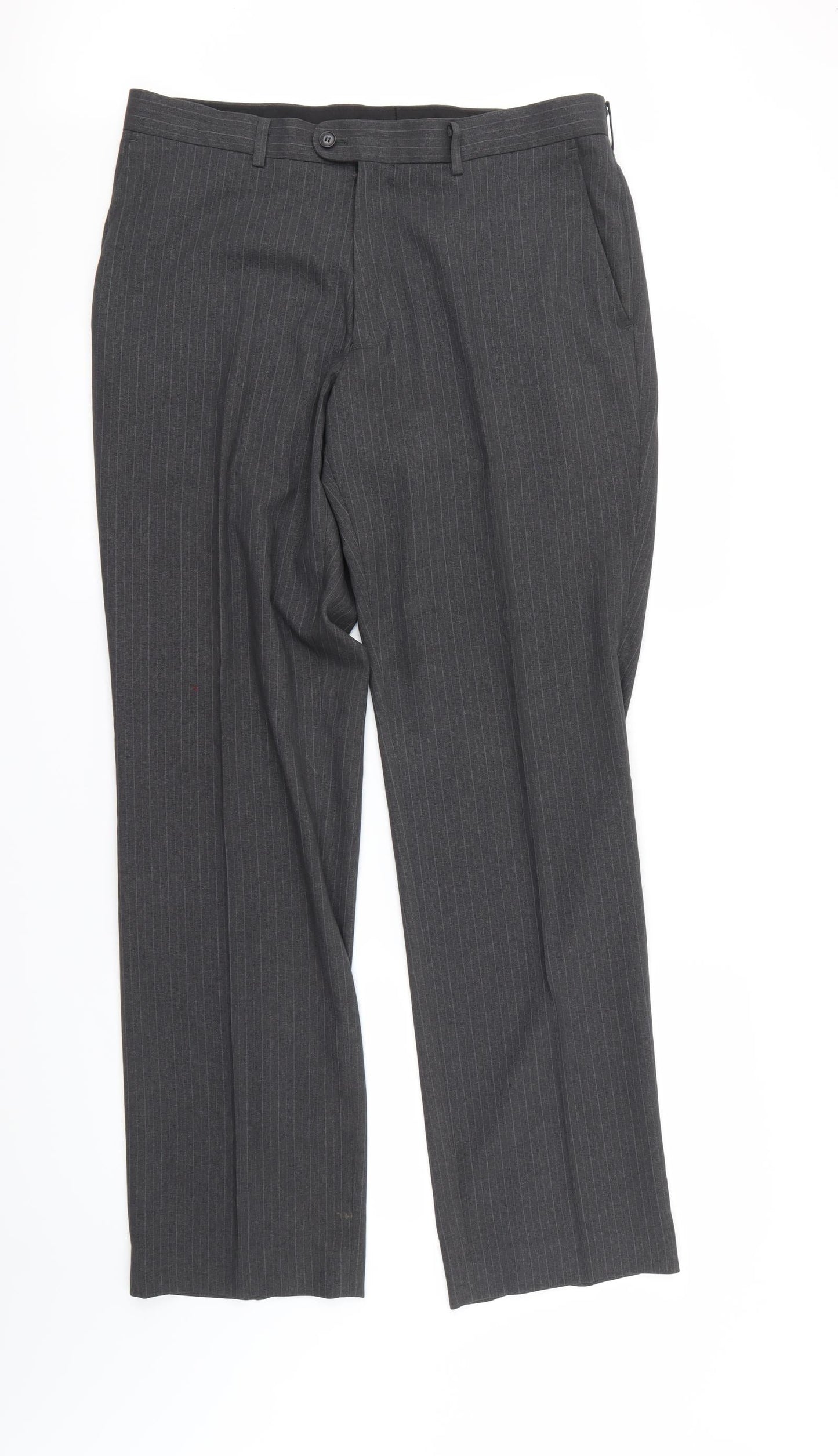 Taylor & Wright Mens Grey Striped  Dress Pants Trousers Size S L31 in
