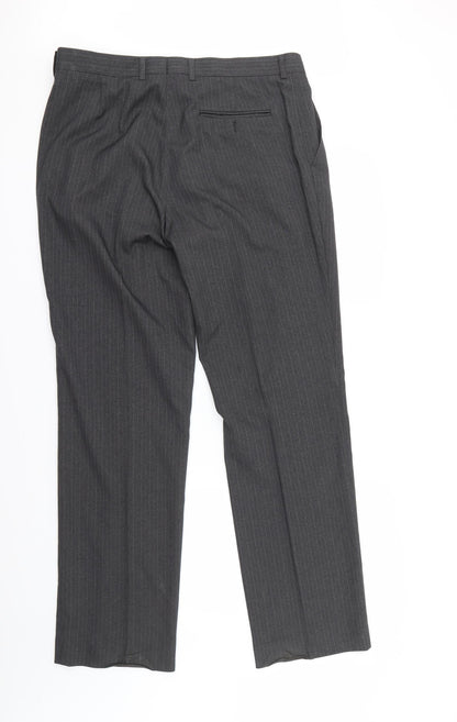 Taylor & Wright Mens Grey Striped  Dress Pants Trousers Size S L31 in