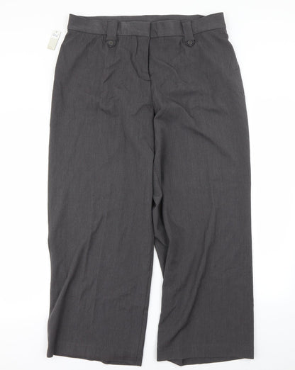 Womens UK Size 18 BM Regular Fit Dress Pants Grey Trousers