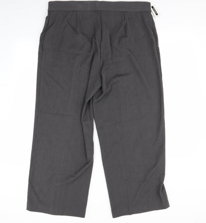 Womens UK Size 18 BM Regular Fit Dress Pants Grey Trousers