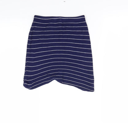 Pretty little thing Womens Blue Striped  Mini Skirt Size 6