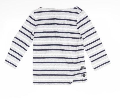 Nutmeg Womens Grey Striped  Pullover Jumper Size 8