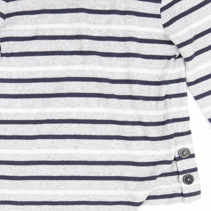 Nutmeg Womens Grey Striped  Pullover Jumper Size 8