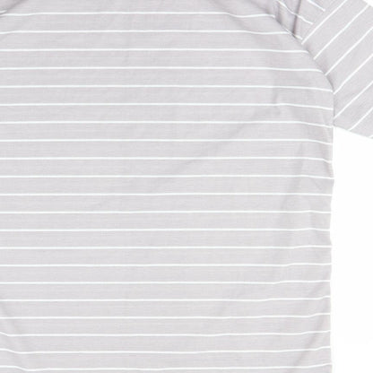 Prettylitlething Womens Grey Striped  Basic T-Shirt Size 8