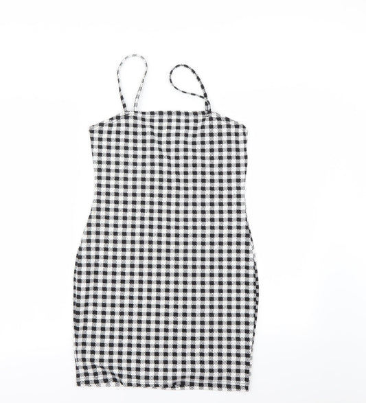 Shein  Womens Black Check  Mini  Size M