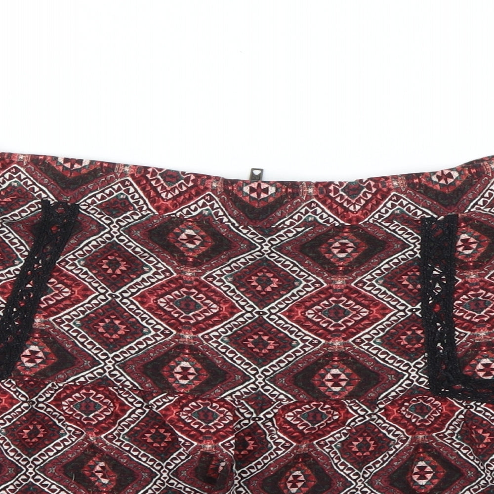 Staring at Stars Womens Purple Geometric  Mini Skirt Size S