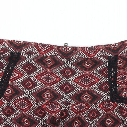 Staring at Stars Womens Purple Geometric  Mini Skirt Size S